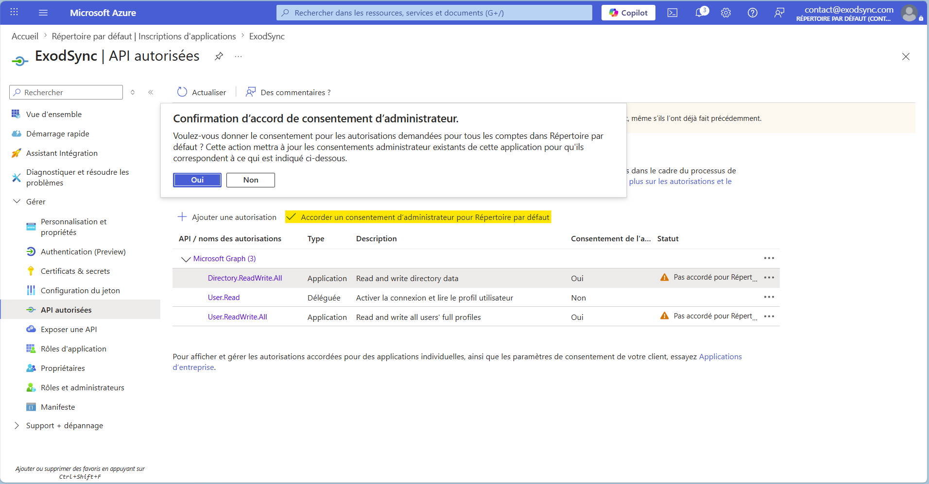 Admin Consent Button